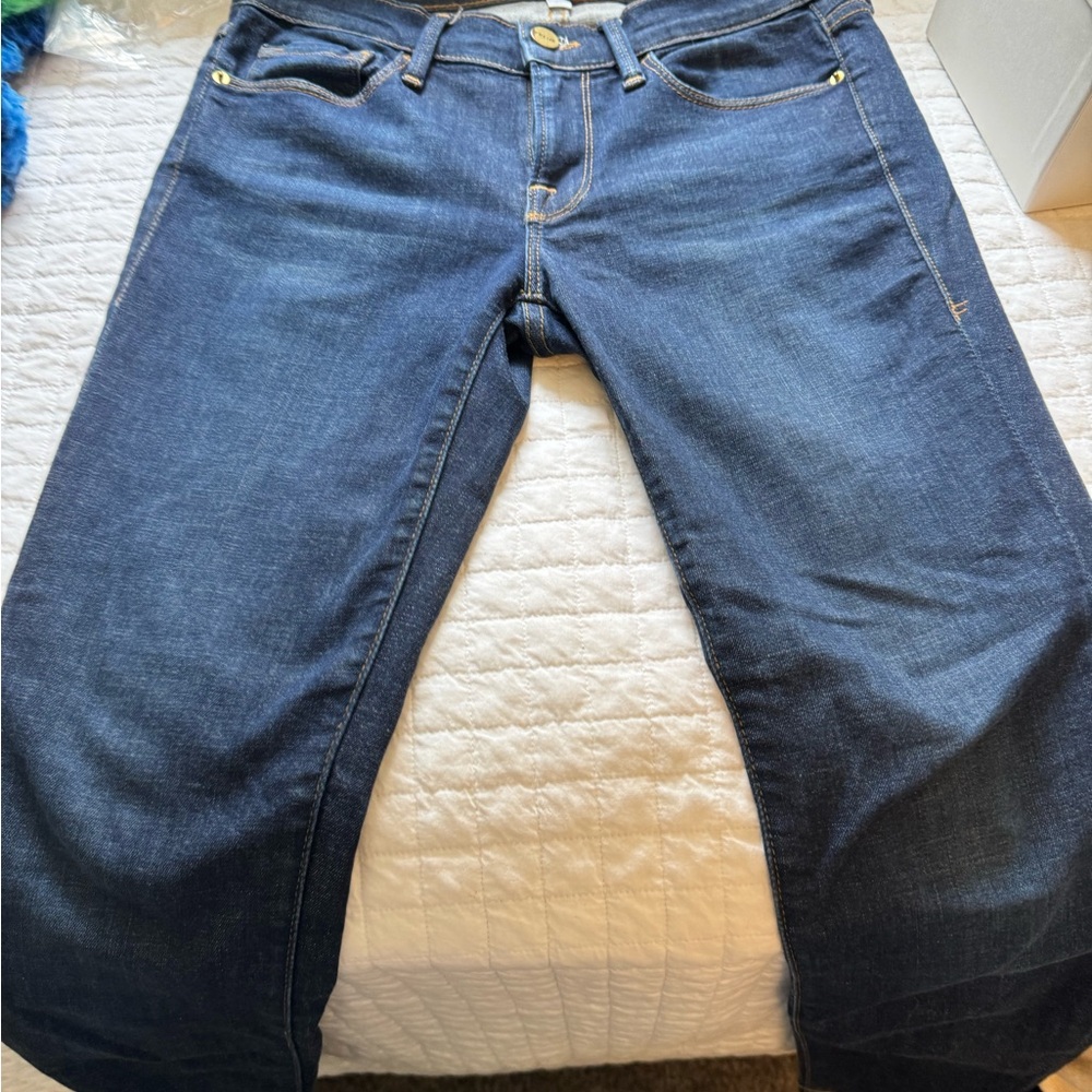 Frame le skinny de Jeanne crop blue jeans size 27 great condition